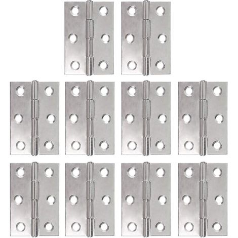 Bravix Lot De 10 Charnières Inox Charnière Piano Charnières Pliantes Bandeau De Charnière De Porte De Meuble Charnière 48 Mm Avec 6 Trous De Fixation Connecteurs Pour Jardinières Modélisme