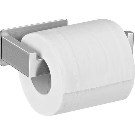 Bravix Porte Papier Toilette Support,derouleur Papier Toilette, Acier Inoxydable Adhésif, Pour Cuisine Salle De Bains, Argent