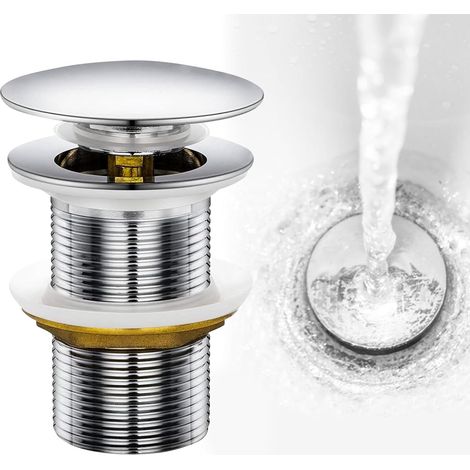 Bravix Bonde De Lavabo, Bouchon Lavabo Système De Vidage Pop-up Bonde Clic Clac, Vidage Salle De Bain Acier Inoxydable Sans Trop-plein Anti-colmatage Argent Pour Vasque Salle De Bain Avec Universel