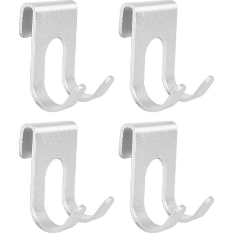 Bravix Lot De 4 Pièces Crochets En Aluminium,crochet Porte Serviette Sans Perçage,crochet Mural Durable,crochets Adhésifs Pour Salle De Bain,cuisine,bureau,multi-usages (argent)