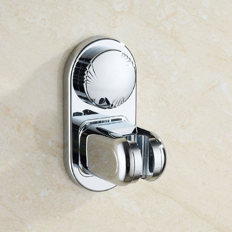 Bravix Support De Douche Reglable Sans Percage, Ventouse Orientable Support Mural Douchette Douche Salle De Bain, Support De Pommeau De Douche (argent)