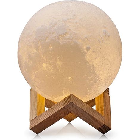 Bravix Lampe Lune 3d, Veilleuse Led Lampe Luna Tactile 3 Couleurs, 15cm/5,9inch Diamètre