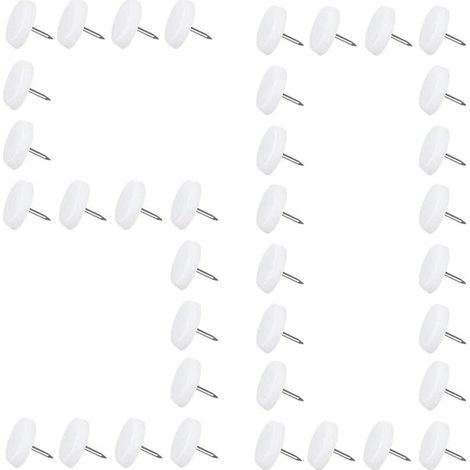 Bravix 50pcs Patin Glisseurs Pour Meuble Tampon Pied Teflon A Clouer Avec Vis Patin Chaise 20mm Quincaillerie Du Meuble Pour Protege Pied A Clouer De Meuble Et Plancher - 5mm D'Épaisseurs (20mm)