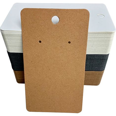 Bravix Vous Présentoir Et Emballage Pour Bijoux Fantaisie En Carton Kraft (lot De 300) - L8,9 X L5 Cm - Emballage Bijoux Noir, Blanc Et Marron - Pour Bijoux, Colliers, Boucles D’oreilles Et Clous
