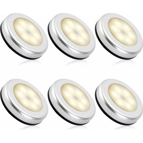 Bravix Veilleuse Detecteur De Mouvement Intérieur,lampe Led Detecteur De Mouvement Pile Pour Escaliers, Eclairage Led Placard Armoire Couloir Chambre Enfant Auto On / Off (6pcs,blanche Chaude)