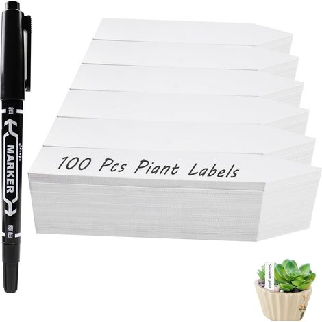 Paquet De 100 Pièces Etiquette Jardin, Plastique Imperméable Etiquette Potager, Pour L'Identification Des Plantes D'Art De Jardin Etiquettes Potager. 10x2 Cm