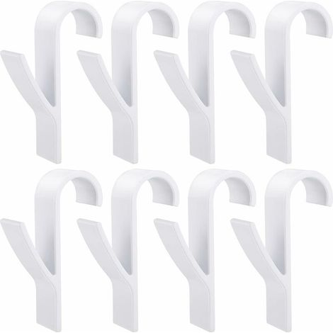 Bravix 8 Pièces Crochet Radiateur, Crochet Radiateur Sèche Serviette, Crochet Pour Radiateurs Plastique Blanc, Patères Radiateur De Salle De Bain