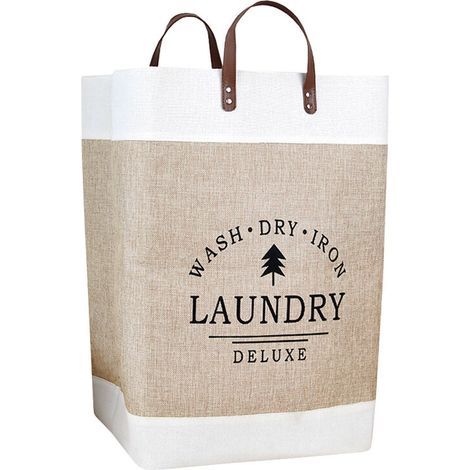 Bravix Panier À Linge Pliable Corbeilles À Linge Pour Chambre À Coucher Organisateur De Stockage Paniers À Linge Décoratifs Imperméable Poignée Salle De Bains Maison 35x56cmn, Une Pièce，