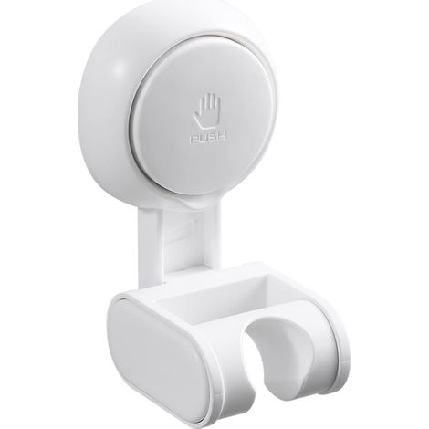 Bravix Support De Pommeau De Douche À Ventouse Sans Perçage, Étanche Et Réglable En Hauteur, Support De Pommeau De Douche Pour Salle De Bain, Grand Angle Réglable, Blanc