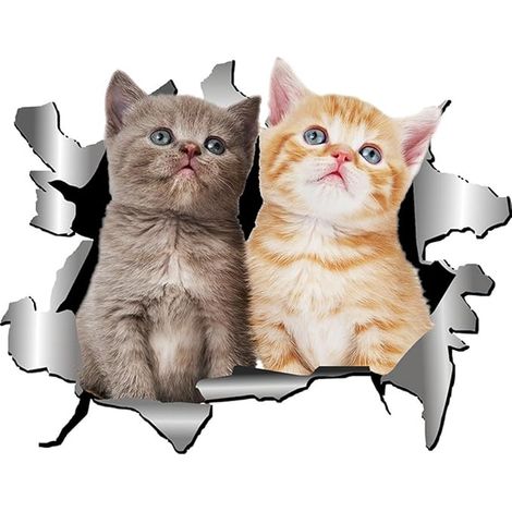 Bravix Stickers De Voiture 3d Stickers De Chat Mignon Stickers De Mur À Thème Animalier Stickers De Voiture Décoration Personnalisé Fenêtre Pare-chocs Fissure Voiture Autocollant