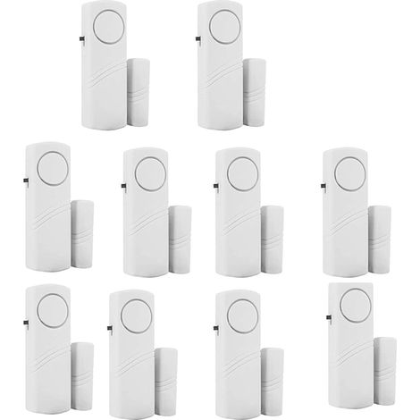 Bravix Lot De 10 Alarmes De Fenêtre Avec Capteur Magnétique De Porte Sans Fil Pour Système De Sécurité Domestique, Alarme De Porte De Piscine
