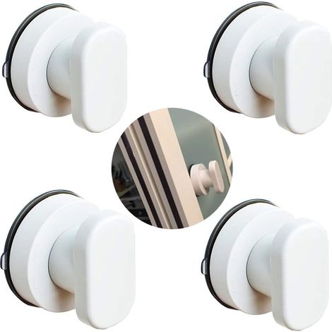 Bravix 4 Pcs Poignée De Porte À Ventouse Pour Tiroir Porte Vitrée Salle De Bain Réfrigérateur Poignee De Traction D'Aspiration
