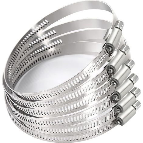 Bravix 3 Pouces Clip De Tuyau Réglable 304 En Acier Inoxydable Colliers De Serrage 6 Pack Vis Sans Fin Bride D'Entraînement De Vis Sans Fin Réglable De 59 Mm À 82 Mm