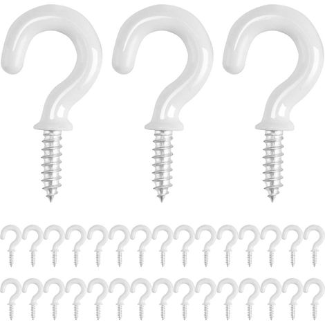 30 Morceaux De Crochets À Vis Blanc, Crochets De Crochets De Plafond De 1/2 Pouce Pour Visser