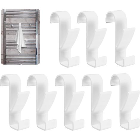 Bravix 8 Pièces Crochet Radiateur Seche Serviette Salle De Bain Pour Tous Les Radiateurs Standards (blanc)