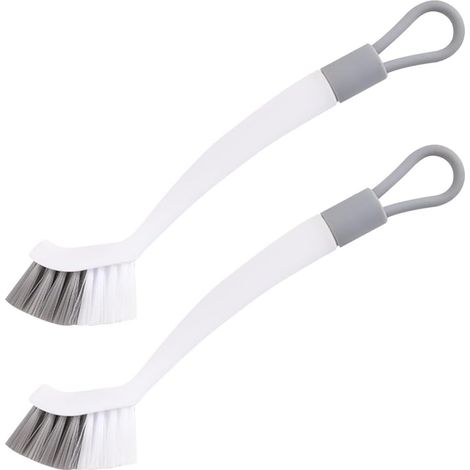 Bravix Brosse Nettoyage Salle De Bain,brosse De Nettoyage Cuisine,2 Brosses,blanc Gris,outil D'Élimination Des Taches Intégré,pour Cuisine,salle De Bains