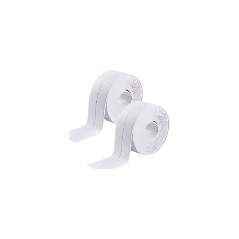 Bravix Ruban Adhésif Étanche Bande D'Étanchéité Autocollante Pour Évier De Cuisine Écart De Toilette Salle De Bain Résiste À L'Humidité Et Anti-moisissure Bande Pvc Blanc Pour Coin De Mur