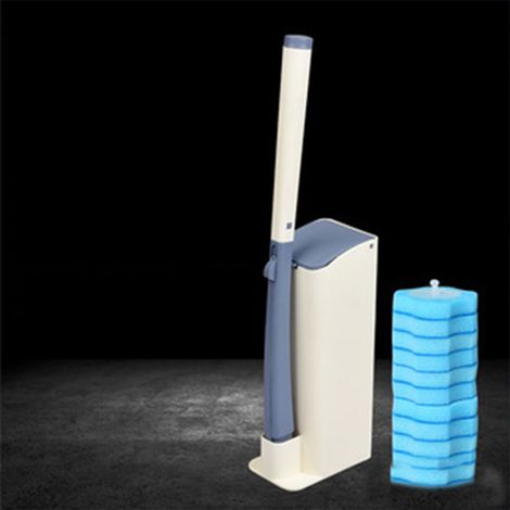 Kit De Brosse Wc Jetable Avec Support Mural - Système De Nettoyage De Toilettes Jetable Avec De Rechange Pour Brosse Wc
