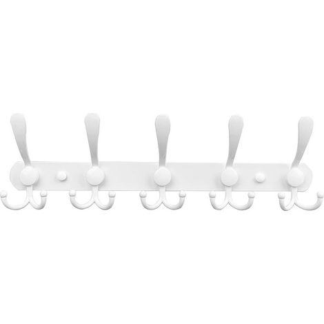 Porte Manteau Mural En Acier Inoxydable, Patères Porte Manteaux Crochet Mural Pour Manteaux Serviettes Peignoirs (blanc, 15 Crochets, 1pcs)