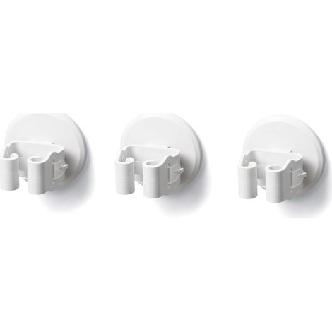 Bravix 3 Pièces Porte-balai Mural Auto-adhésif Porte Vadrouille Accroche Balai Mural Sans Perçage Pince À Balai Supports De Balai De Vadrouille Blanche Accroche Balai Pour Porte Salle De Bain