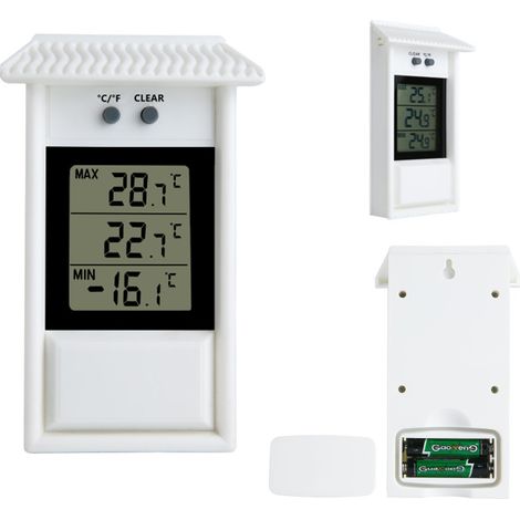 Bravix Thermomètre Extérieur Électronique De Température Et D'Humidité, Étanche, Pour Réfrigérateur, Taille, Valeur De Température, Fonction De Mémoire