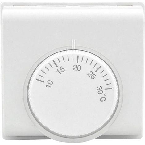 Bravix Thermostat D'Ambiance Régulateur De Température Mécanique Interrupteur De Thermostat Avec 2 Vis Pour Climatisation Centrale Neuf, 220 V, Blanc