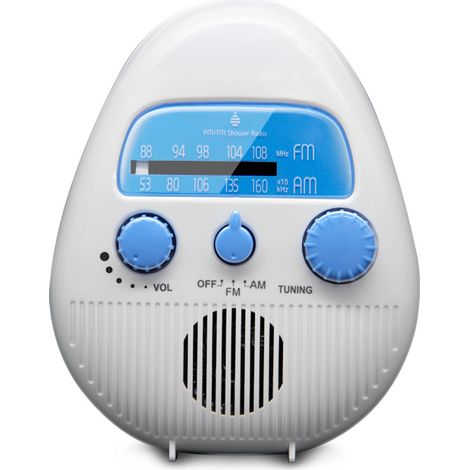 Bravix Radio De Douche, Radio De Douche Portable Am/fm, Radio De Douche Suspendue Étanche, Volume Réglable, Radios De Douche À Piles Pour Salle De Bain, Cuisine, Extérieur