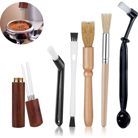 Bravix Ensemble De 6 Pinceaux De Nettoyage De Café Brosse À Café En Nylon