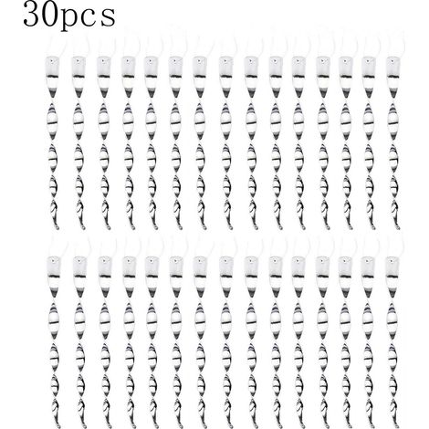 Bravix 30pièces Effaroucheur Oiseaux Repulsif Pigeon 360 Degrés Repulsif Oiseaux, Effaroucheur Oiseaux Réfléchissants Spirale, Pour Balcon, Arbres Fruitiers, Potager