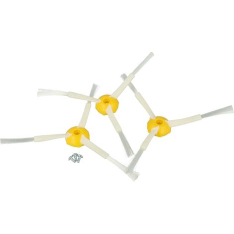 Bravix 3x Brosse Latérale Compatible Avec Irobot Roomba 555, 560, 562, 563, 564, 565, 570, 580, 581, 590 Robot Aspirateur - Lot De Brosses, Blanc