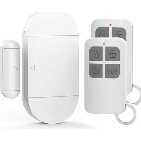 Bravix Alarme Porte, Détecteur Ouverture Porte Avec Sirène Puissante De 130 Db, Alarme De Porte Et Fenêtre Sans Fil Magnétique Pour Portes, Fenêtres Et Armoires, La Maison,office