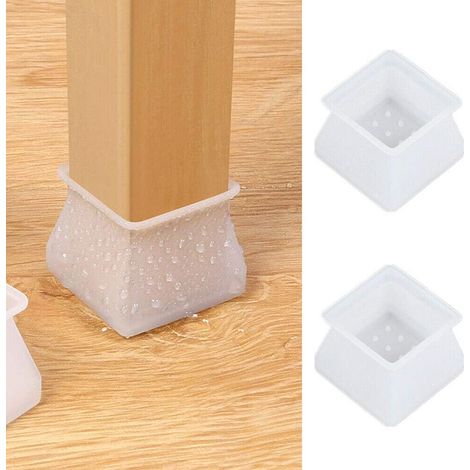 Embouts De Chaise En Silicone Carrés, 32pcs Tables Chaises Pieds Coussinets Casquettes Casquettes De Chaise Protège-jambes De Chaise, Empêche Les Rayures Et Le Bruit Pour La Protection Du Sol,