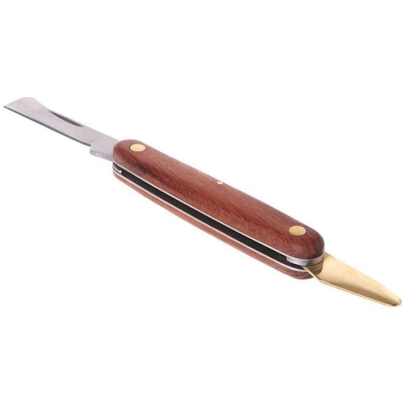 Veredelungsmesser, Klappbares Veredelungsmesser Aus Edelstahl, Setzlingsbeschneidungsmesser, Griff Aus Rosenholz, Doppelt Zu Öffnendes Veredelungsmesser