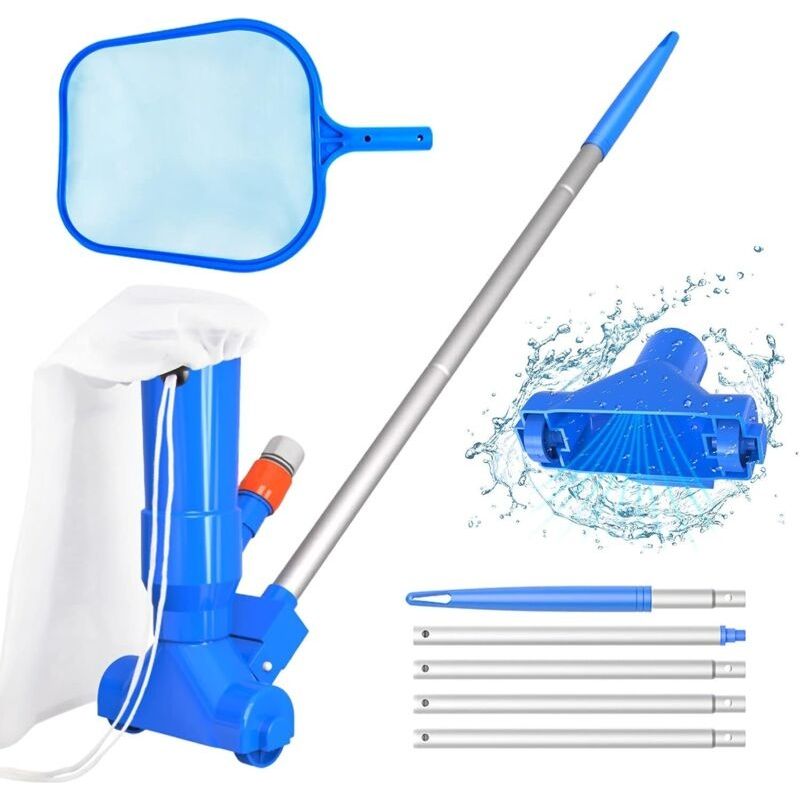 Poolpflege-set Mit Sauger Und Skimmer, 5 Griffen, Laubsack – Tragbares Pflege-set Für Aufstellpools, Teiche Und Springbrunnen