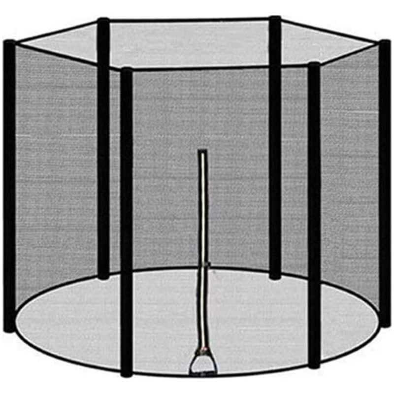 Sicherheitsnetz Für 8-fuß-trampolin – Höhe 160 Cm – 6 Stangen – 120 G/m² Nylongewebe – Einfache Montage Mit Reißverschlüssen
