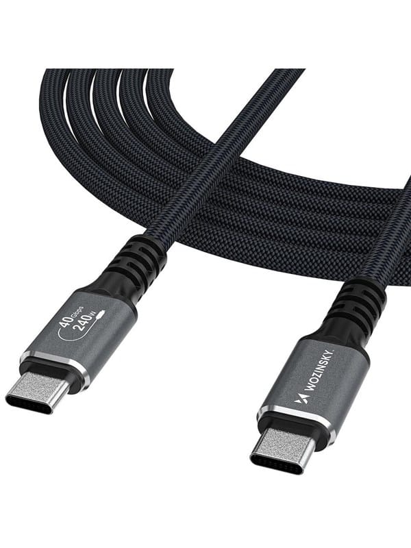 Wozinsky WPS-UY42S USB-C USB4 Cable 40Gb/s 240W 2m 4K - Black