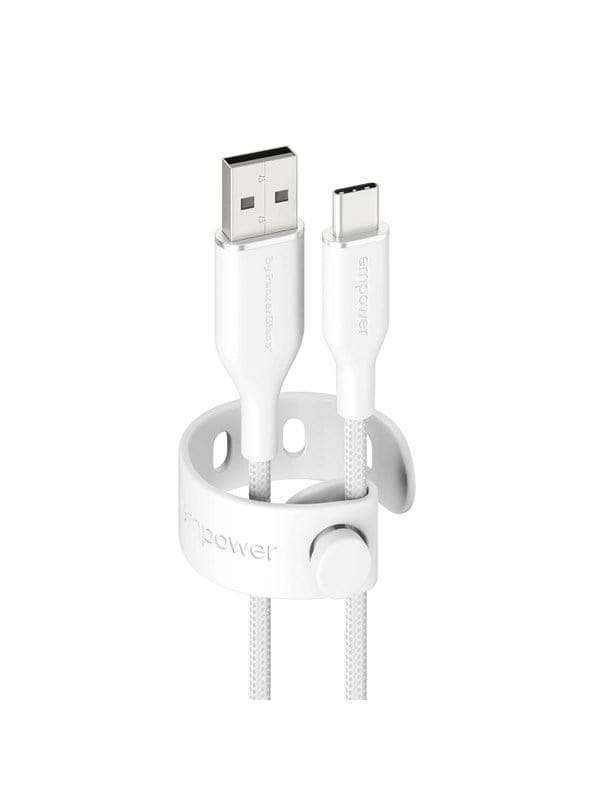 empower by PanzerGlass Racing 60W USB-A to USB-C Cable | USB 2.0 | 1.2M | Silver White
