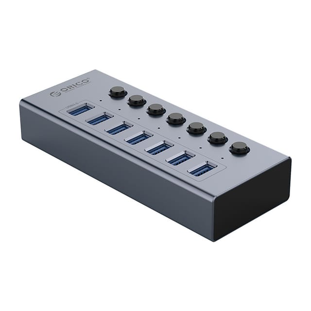 ORICO BT2U3-7AB Hub 7x USB-A 3.0 with switches - gray USB-Hubs - USB 3.0 - 7 - Grau