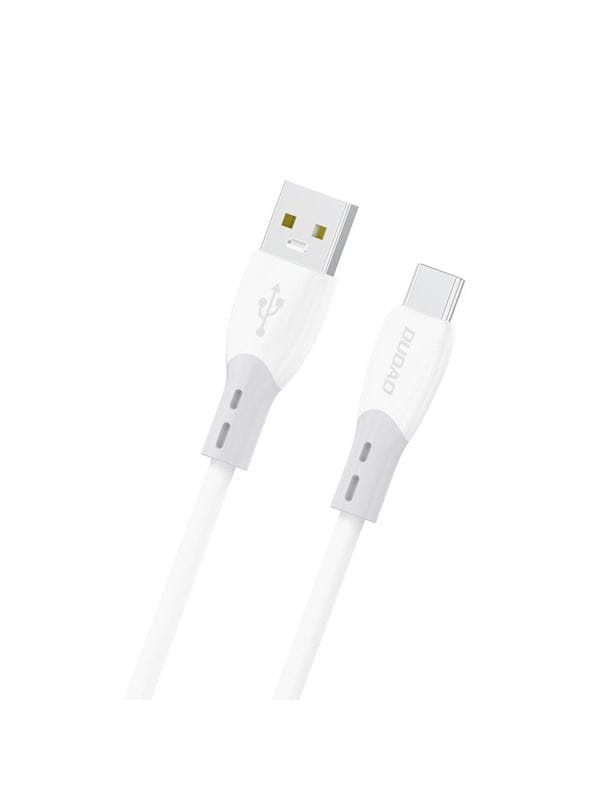 Dudao L25ST 5 A USB-A - USB-C Cable with Soft Silicone Braid 1 m - White