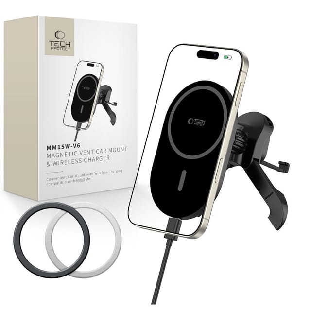 Tech-Protect MM15W-V6 Magnetic MagSafe Car Mount for Ventilation Grille - Black