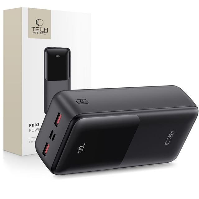 Tech-Protect Powerbank PB03 30000mAh 22.5W - black Powerbank (Akku) - schwarz - 30000 mAh