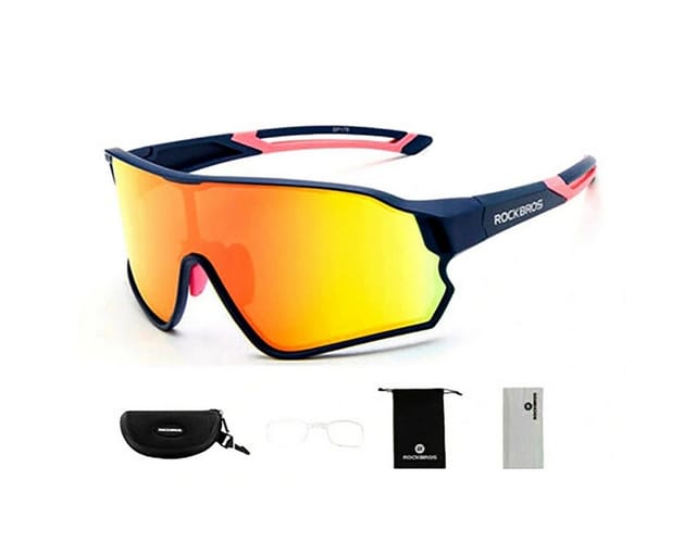 Rockbros 10134PL Polarized Cycling Glasses - Blue and Pink