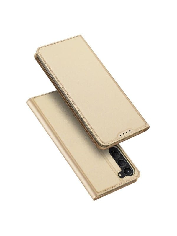 Dux Ducis Skin Pro Samsung Galaxy S23+ Case Flip Cover Card Wallet Stand Gold
