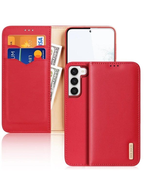 Dux Ducis Hivo Samsung Galaxy S23+ Flip Case Wallet Stand RFID Lock Red