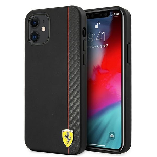Ferrari On Track Carbon Stripe Case for iPhone 12 mini - Black