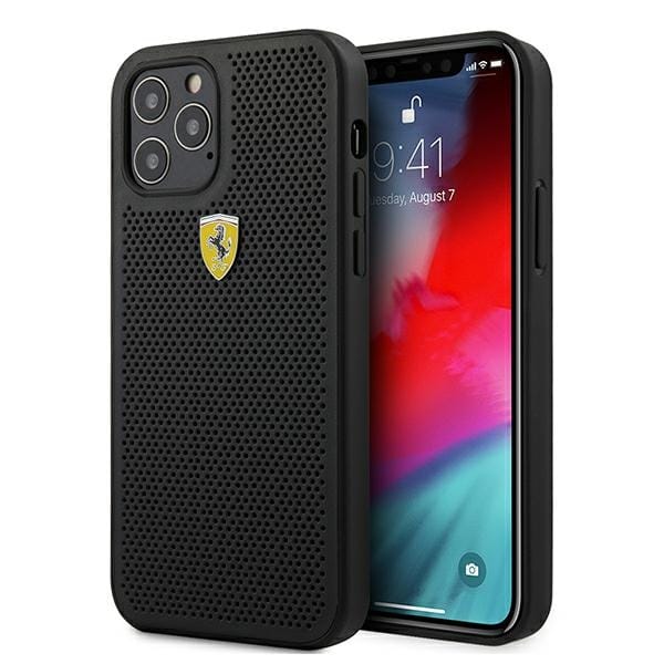 Ferrari On Track Perforated Case for iPhone 12 Pro Max - Black