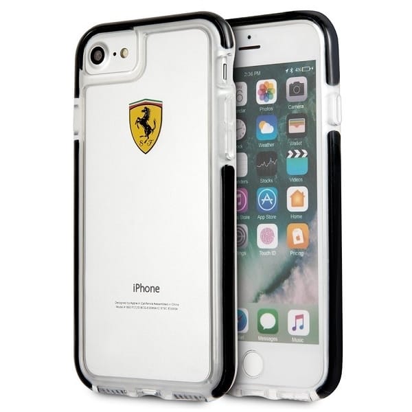 Ferrari Shockproof Case for iPhone 7 / 8 / SE 2020 / SE 2022 - Transparent Black
