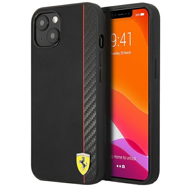 Ferrari On Track Carbon Stripe Case for iPhone 13 mini - Black