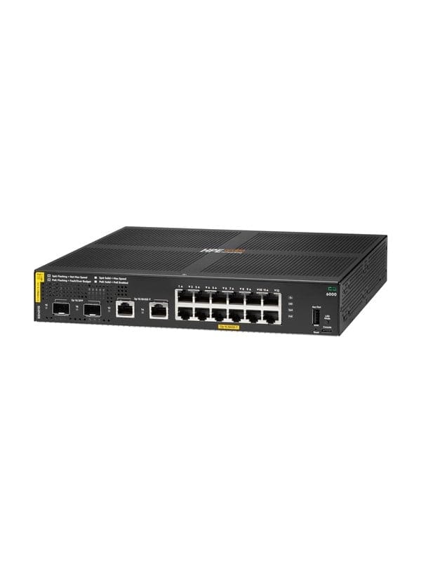 Hewlett Packard Enterprise HPE Aruba Networking CX 6000 12p 10M/100M/1G Class4 PoE 2p SFP 1G 139W Switch