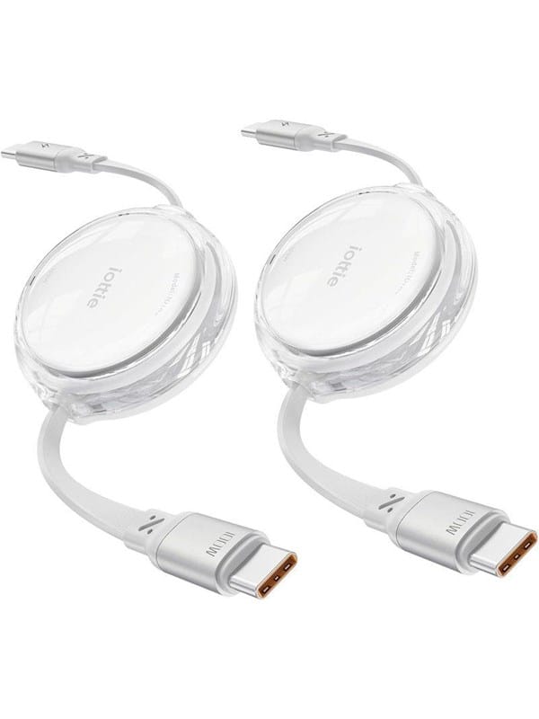 iOttie 100W Retractable USB-C Cable 2 Pack white